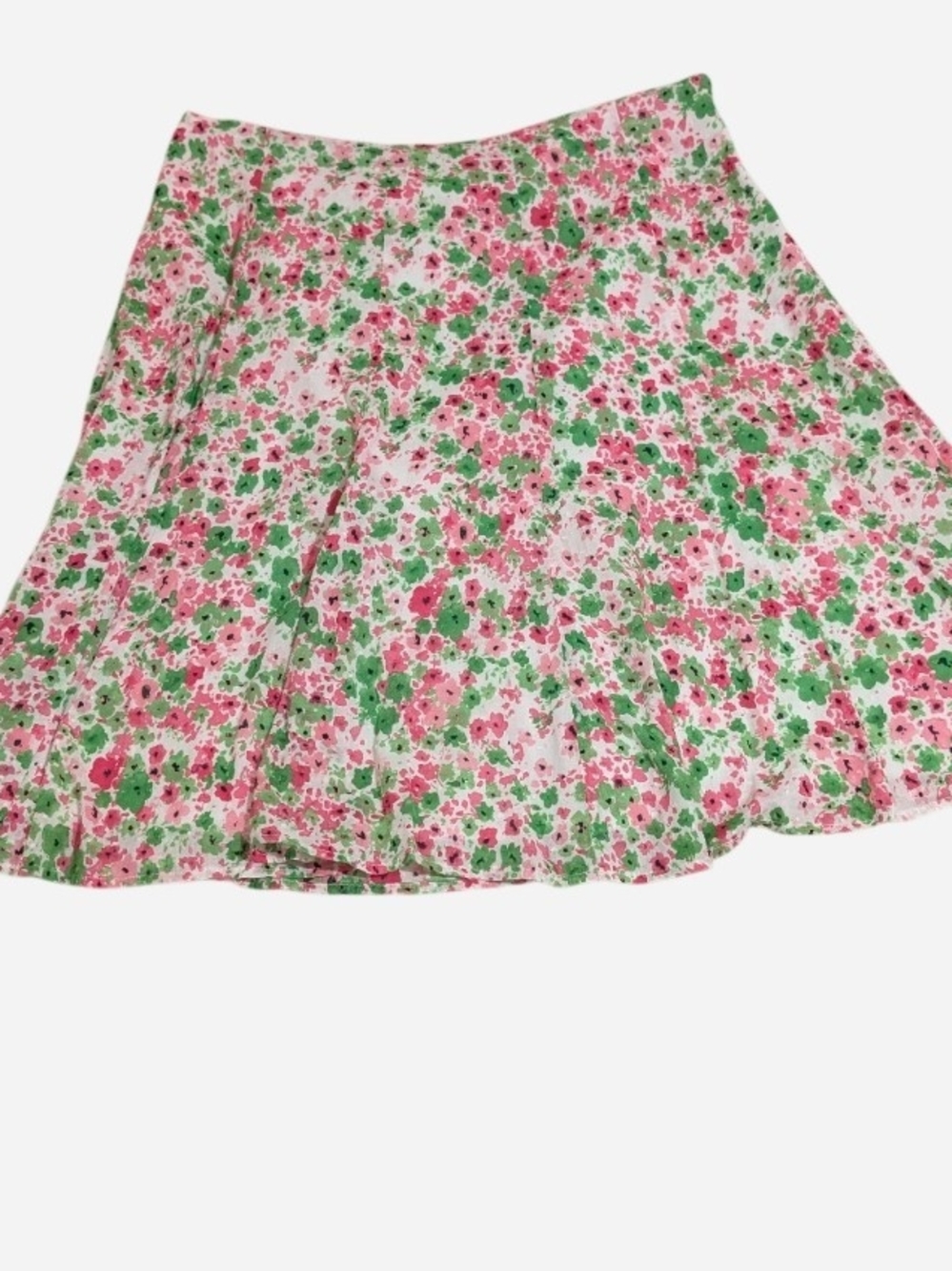 Pre-owned Dress Barn Pink and Green Floral Skater Skirt - Picture 4 of 8